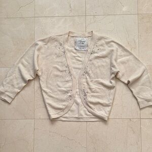 Abercrombie & Fitch Winter White Embellished Sweater Size L